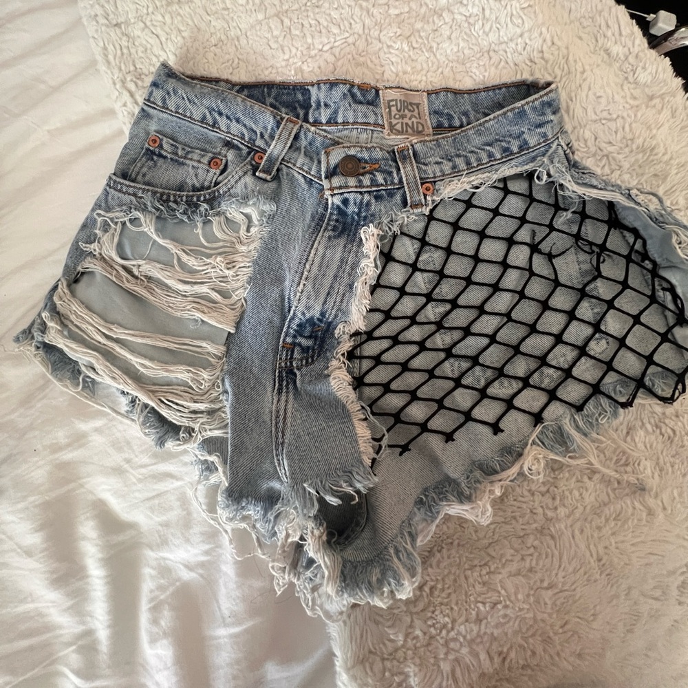 Furst of a Kind Netted Jean Shorts